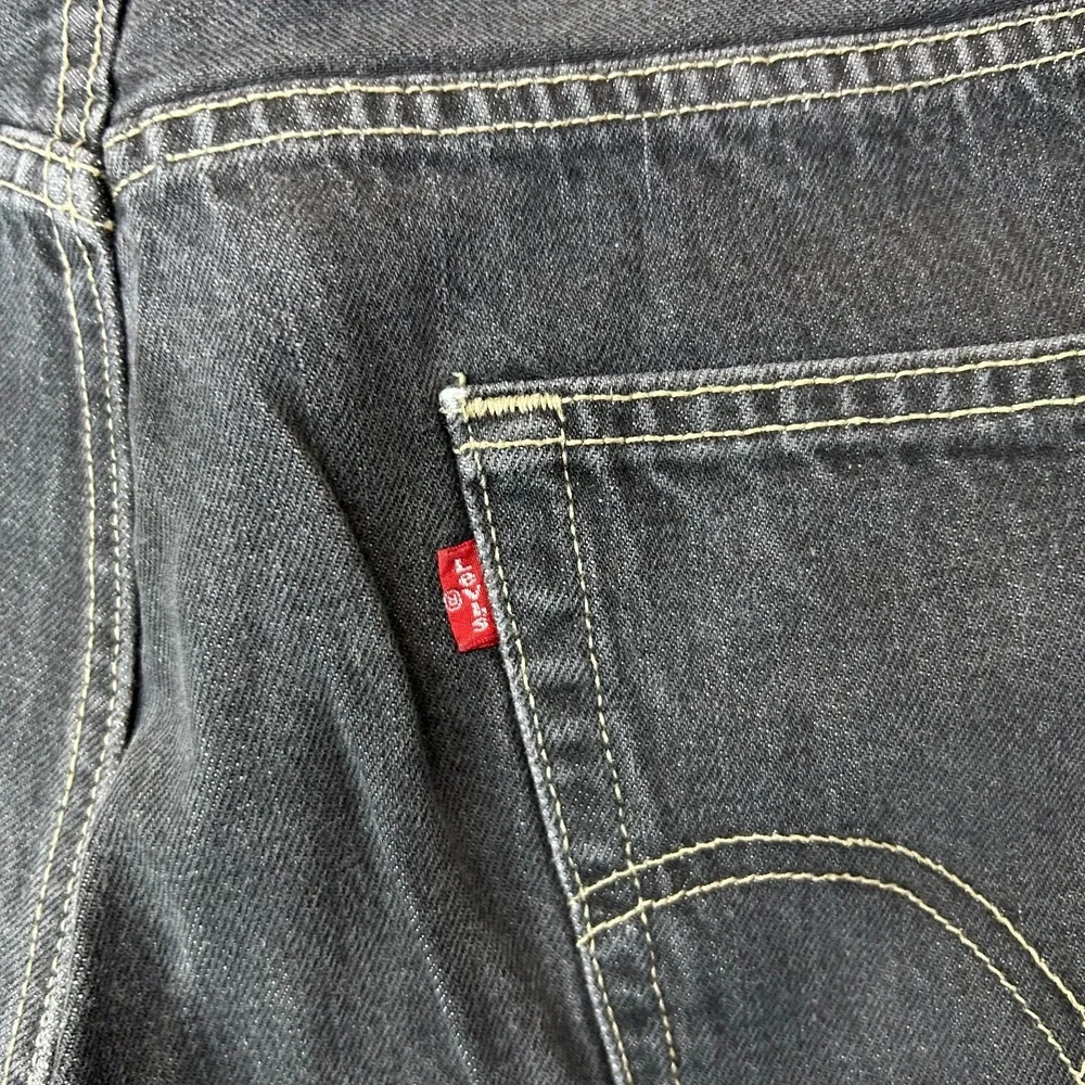 Levi's 569 Loose Straight Jeans Mens Faded Black Denim Zip Fly Classic - 38X28.5